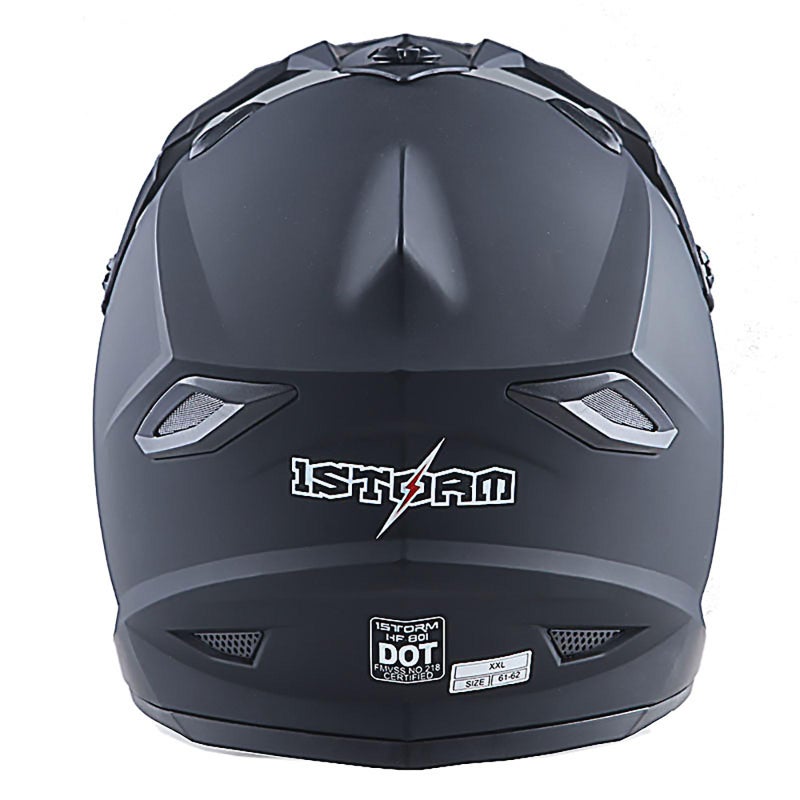 1Storm Adult Motocross Helmet BMX MX ATV Dirt Bike Four Wheeler Quad Motorcycle Full Face Helmet Racing Style: HF801 Matt Black - Image 4